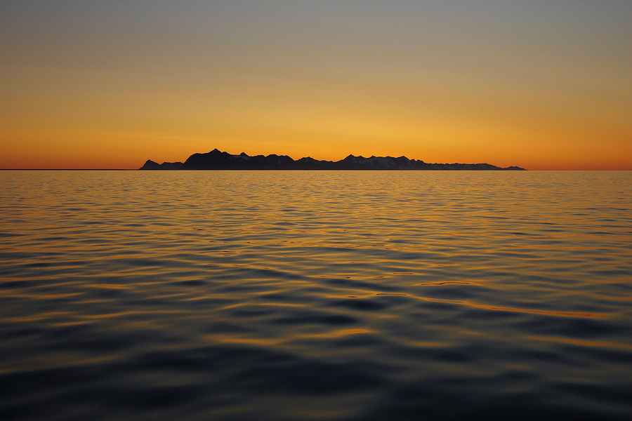 Sonnenuntergang auf Svalbard