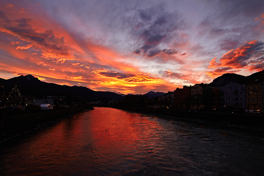 Abendrot Ã¼ber Innsbruck